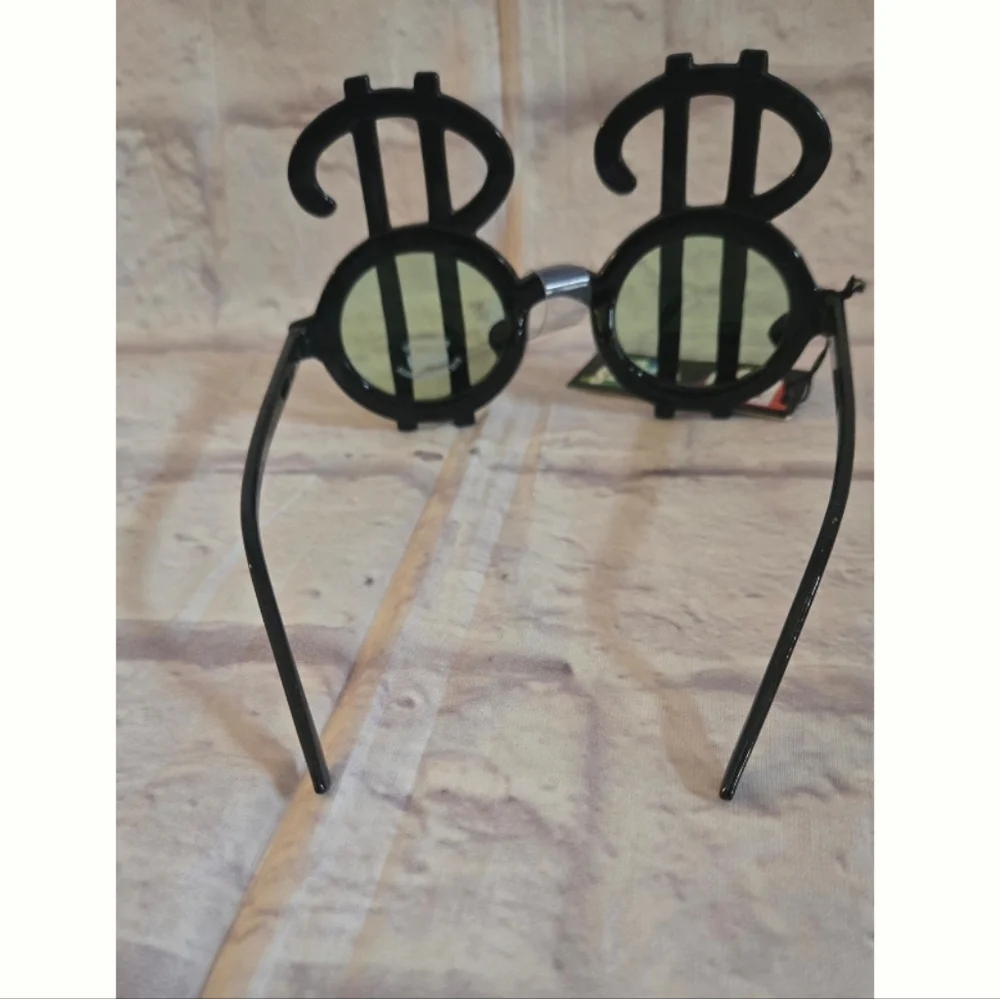 Gold Dollar Sign Novelty glasses